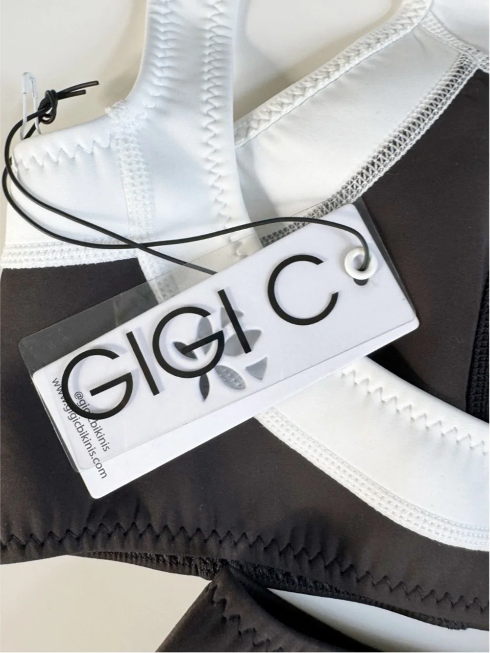 Gigi C Paris One-Piece Monokini in Black & White | LARGE NWT - Picture 7 of 10